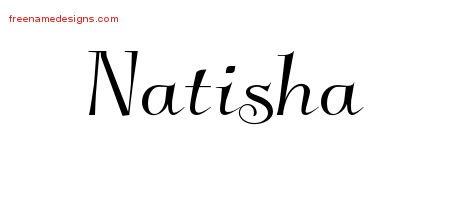 Elegant Name Tattoo Designs Natisha Free Graphic