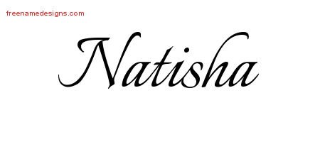 Calligraphic Name Tattoo Designs Natisha Download Free