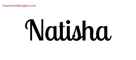Handwritten Name Tattoo Designs Natisha Free Download