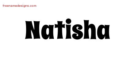 Groovy Name Tattoo Designs Natisha Free Lettering