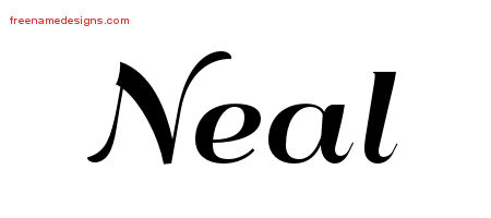 Art Deco Name Tattoo Designs Neal Graphic Download