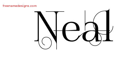 Decorated Name Tattoo Designs Neal Free Lettering
