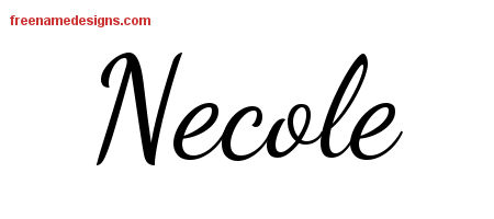 Lively Script Name Tattoo Designs Necole Free Printout