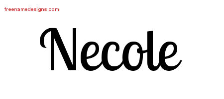 Handwritten Name Tattoo Designs Necole Free Download