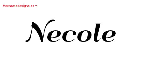 Art Deco Name Tattoo Designs Necole Printable