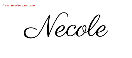 Classic Name Tattoo Designs Necole Graphic Download