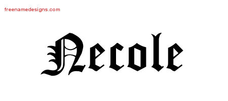 Blackletter Name Tattoo Designs Necole Graphic Download