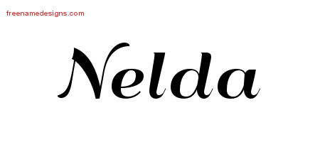Art Deco Name Tattoo Designs Nelda Printable