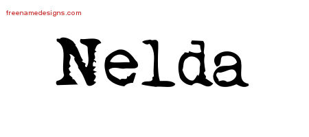 Vintage Writer Name Tattoo Designs Nelda Free Lettering
