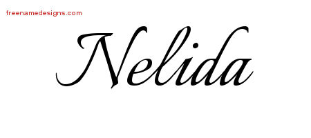 Calligraphic Name Tattoo Designs Nelida Download Free
