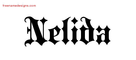 Old English Name Tattoo Designs Nelida Free