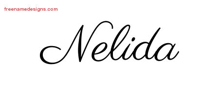 Classic Name Tattoo Designs Nelida Graphic Download