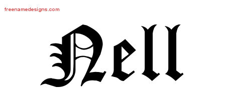 Blackletter Name Tattoo Designs Nell Graphic Download