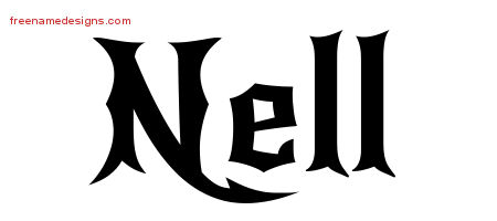 Gothic Name Tattoo Designs Nell Free Graphic