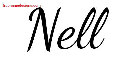 Lively Script Name Tattoo Designs Nell Free Printout