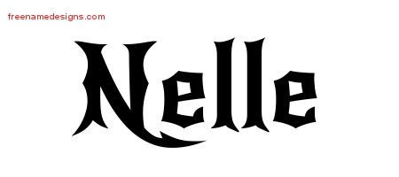 Gothic Name Tattoo Designs Nelle Free Graphic