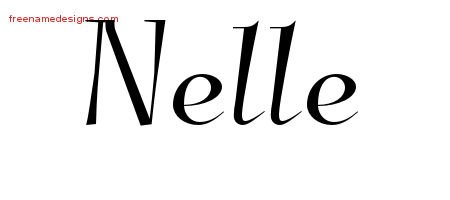 Elegant Name Tattoo Designs Nelle Free Graphic