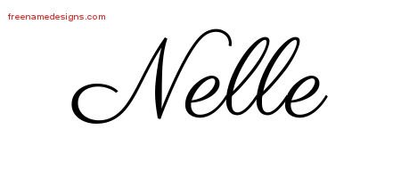 Classic Name Tattoo Designs Nelle Graphic Download