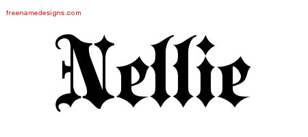 Old English Name Tattoo Designs Nellie Free