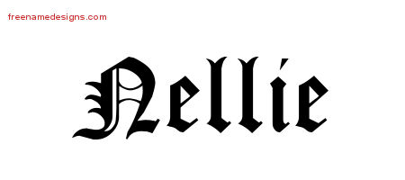 Blackletter Name Tattoo Designs Nellie Graphic Download