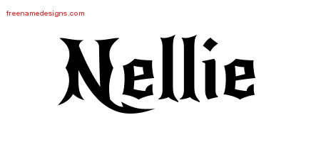 Gothic Name Tattoo Designs Nellie Free Graphic