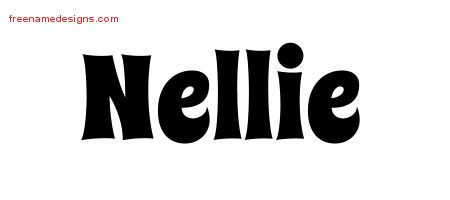 Groovy Name Tattoo Designs Nellie Free Lettering