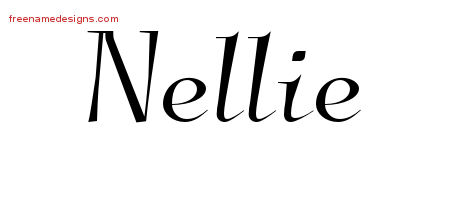 Elegant Name Tattoo Designs Nellie Free Graphic