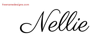 Classic Name Tattoo Designs Nellie Graphic Download