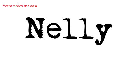 Vintage Writer Name Tattoo Designs Nelly Free Lettering