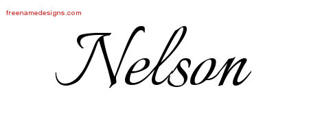 Calligraphic Name Tattoo Designs Nelson Free Graphic