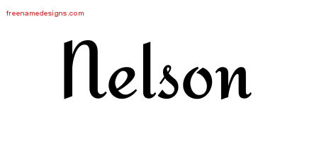 Calligraphic Stylish Name Tattoo Designs Nelson Free Graphic