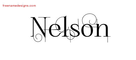 Decorated Name Tattoo Designs Nelson Free Lettering