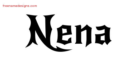 Gothic Name Tattoo Designs Nena Free Graphic