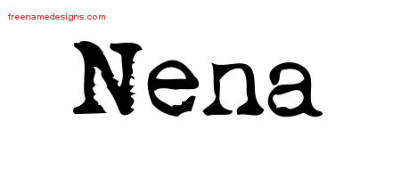 Vintage Writer Name Tattoo Designs Nena Free Lettering