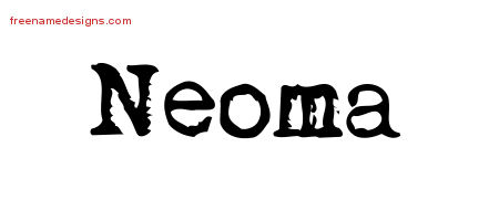 Vintage Writer Name Tattoo Designs Neoma Free Lettering