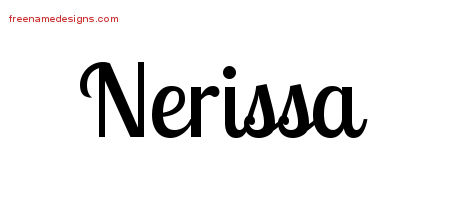 Handwritten Name Tattoo Designs Nerissa Free Download