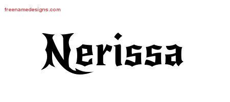 Gothic Name Tattoo Designs Nerissa Free Graphic