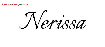 Calligraphic Name Tattoo Designs Nerissa Download Free