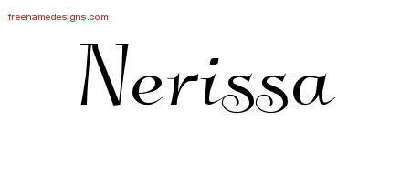 Elegant Name Tattoo Designs Nerissa Free Graphic
