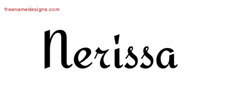 Calligraphic Stylish Name Tattoo Designs Nerissa Download Free
