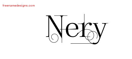 Decorated Name Tattoo Designs Nery Free