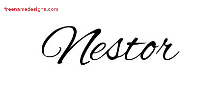 Cursive Name Tattoo Designs Nestor Free Graphic