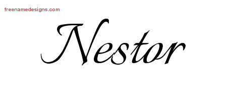 Calligraphic Name Tattoo Designs Nestor Free Graphic