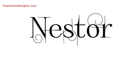 Decorated Name Tattoo Designs Nestor Free Lettering