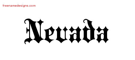 Old English Name Tattoo Designs Nevada Free