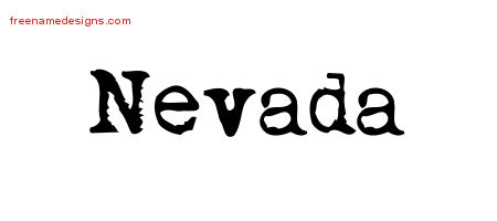 Vintage Writer Name Tattoo Designs Nevada Free Lettering