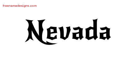 Gothic Name Tattoo Designs Nevada Free Graphic