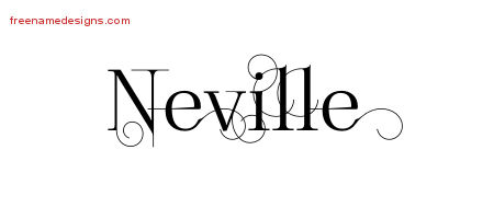 Decorated Name Tattoo Designs Neville Free Lettering