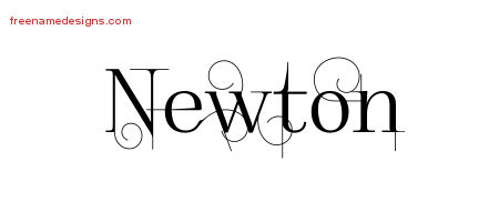 Decorated Name Tattoo Designs Newton Free Lettering