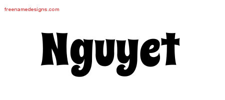 Groovy Name Tattoo Designs Nguyet Free Lettering